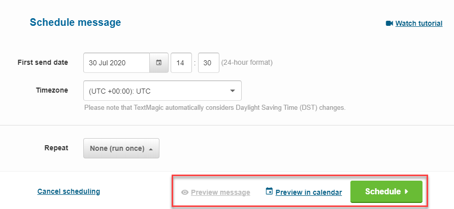schedule text message