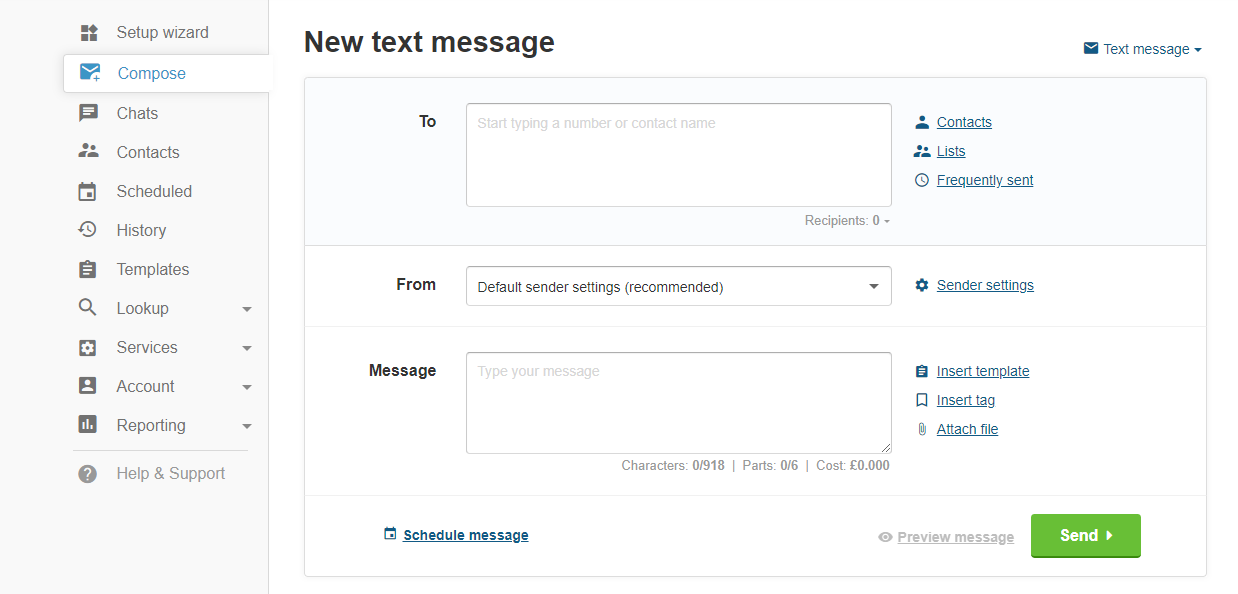 Compose a new text message