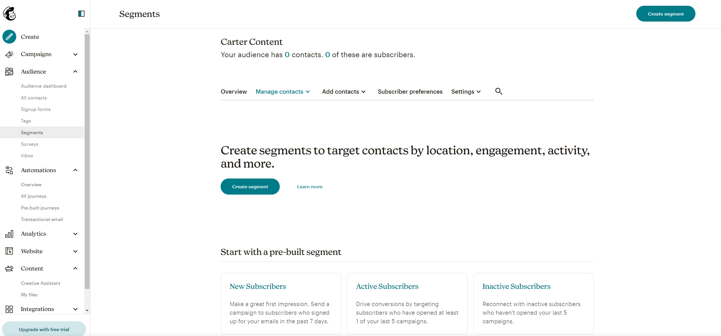 mailchimp segments