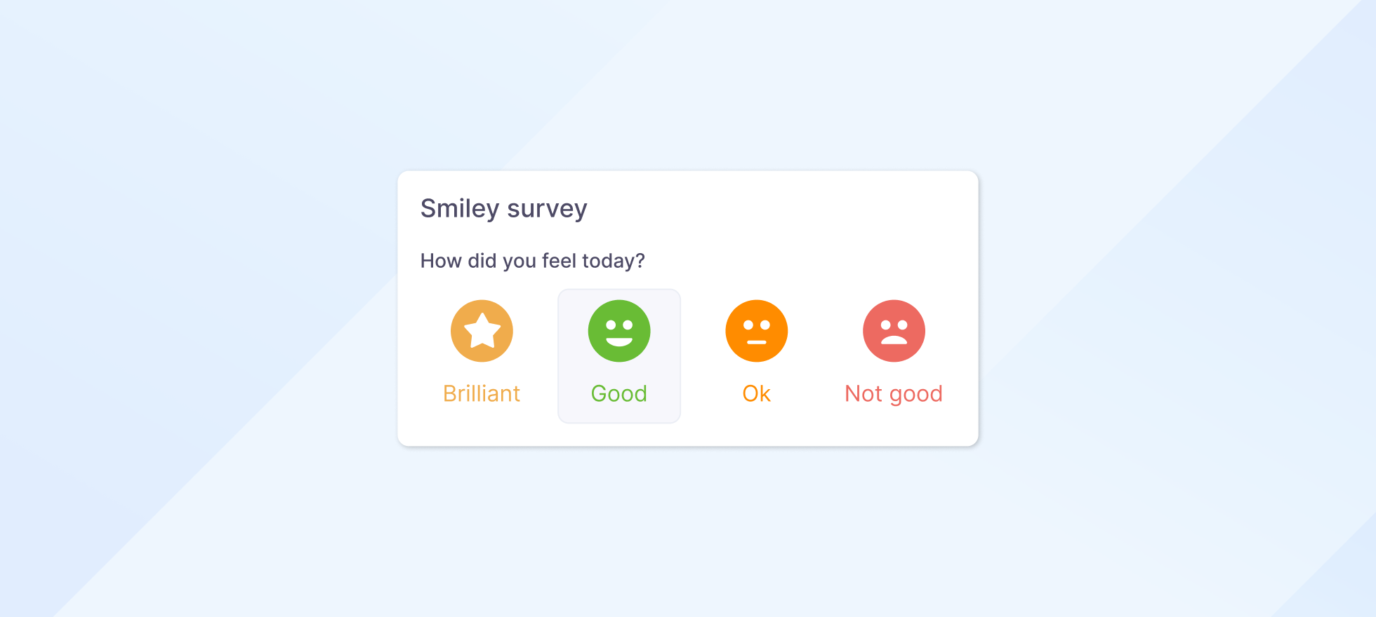 Example of smiley face customer survey