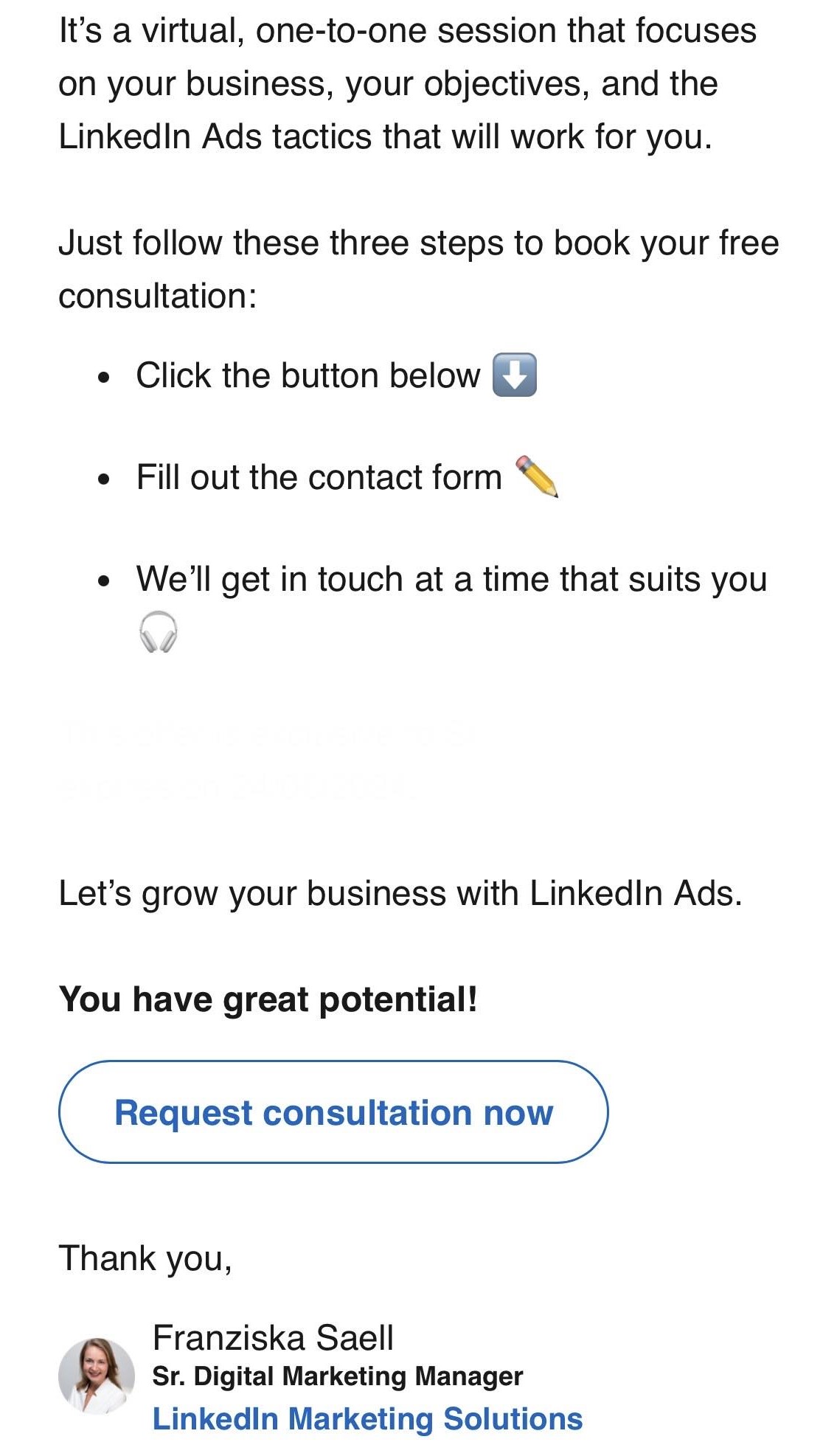 linkedin outreach email part 2