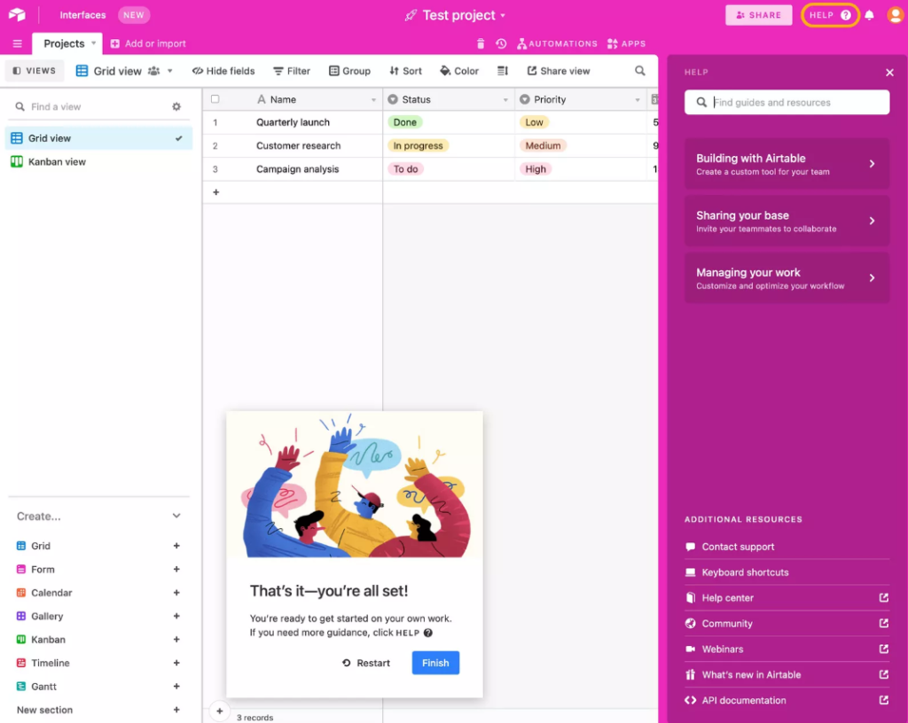 notion dashboard