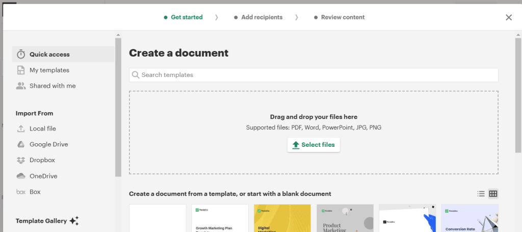 pandadoc document creation