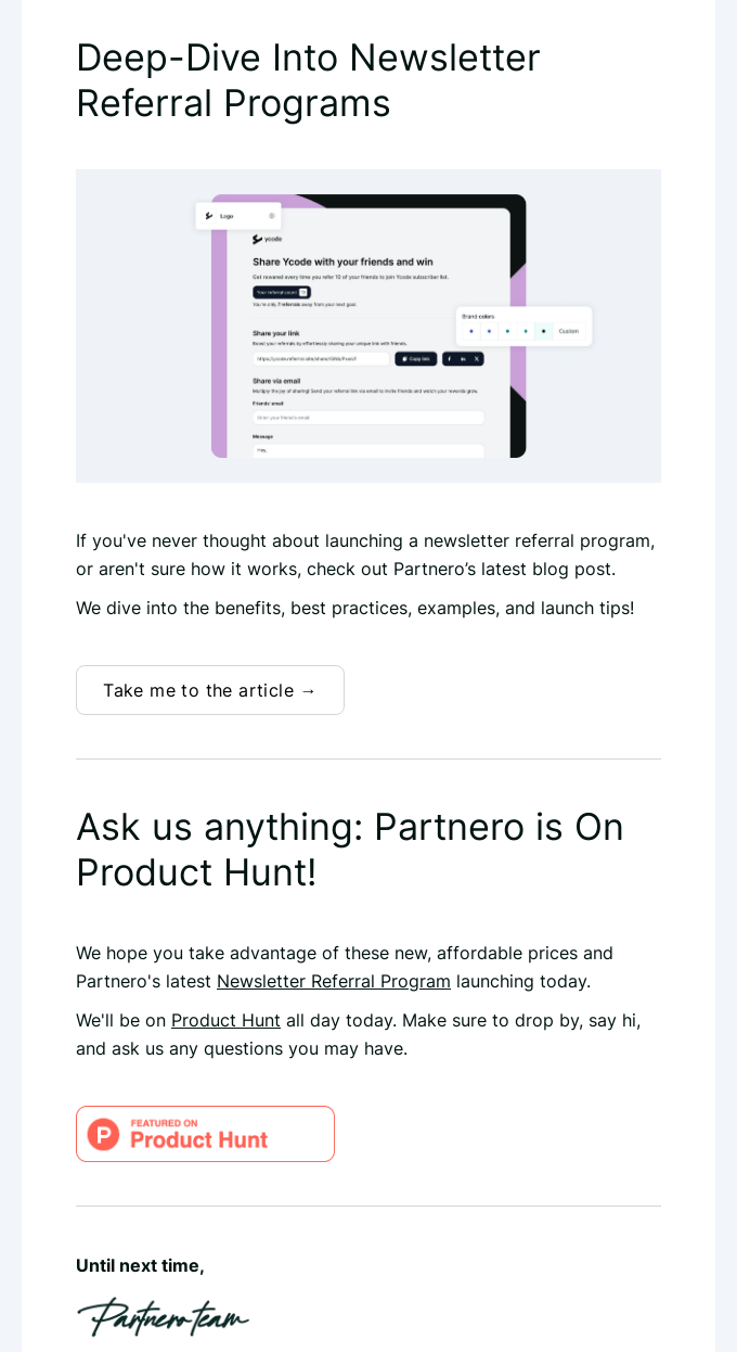 partnero email part 2