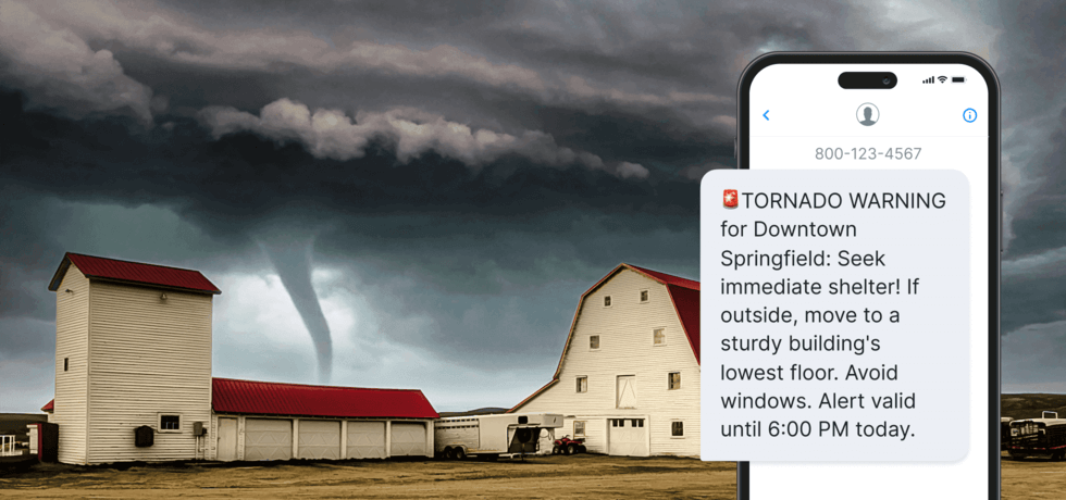 tornado approaching building