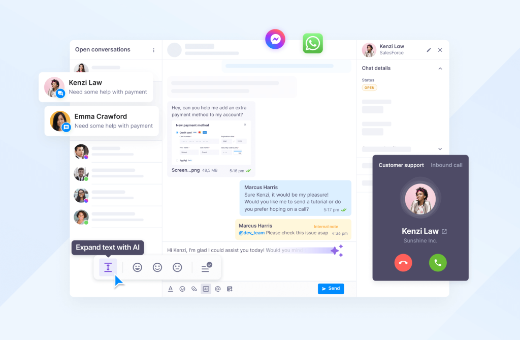 Textmagic multichannel interface