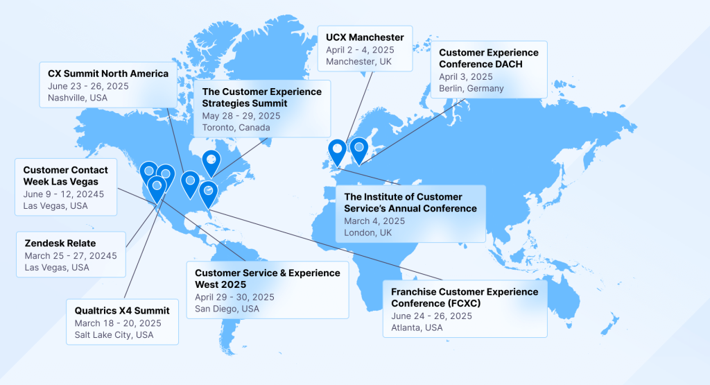Customer experience conferences 2025 world map