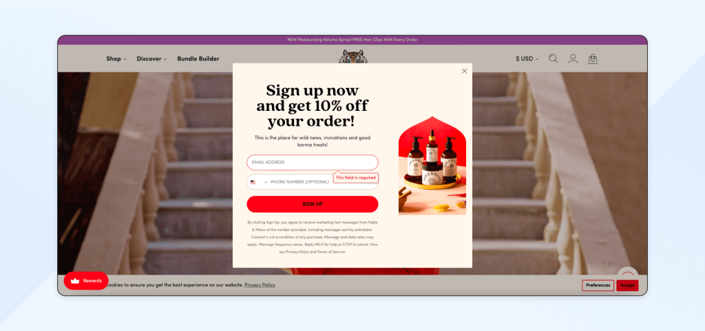 how to grow a mobile opt-in list - pop-up