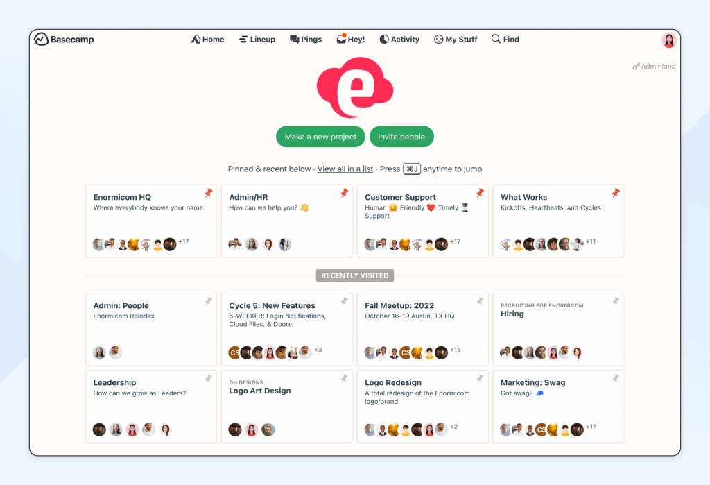 Screenshot of Basecamp