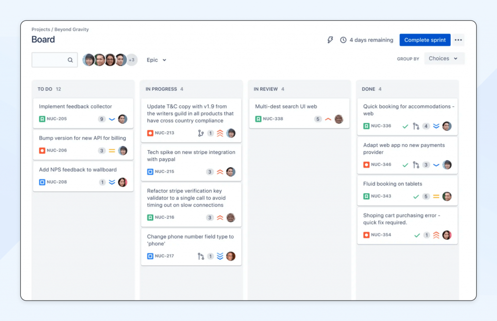 Screenshot of Jira