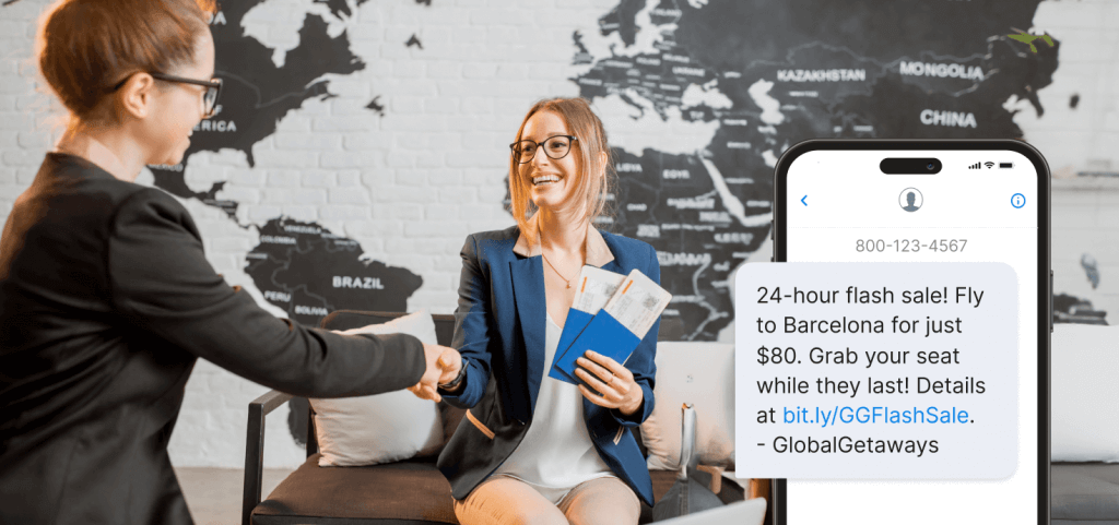 Text messaging for travel agencies