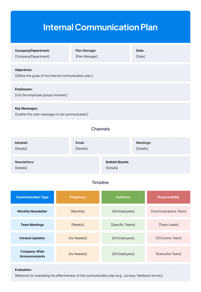 Internal Communication Plan - template