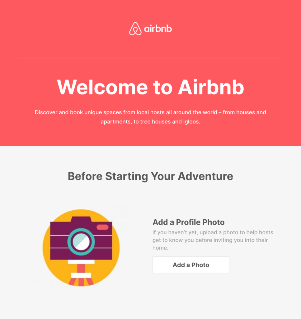 Airbnb welcome email