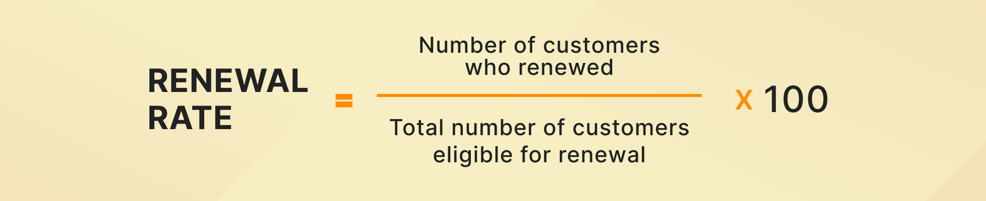 Customer success metrics SaaS: Renewal rate formula