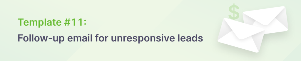 B2B follow-up email template for unresponsive leads