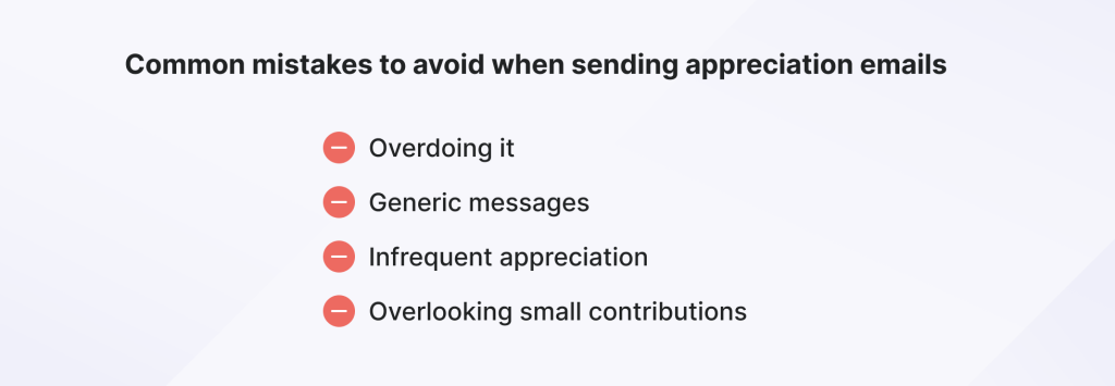 Common mistakes to avoid when sending appreciation emails