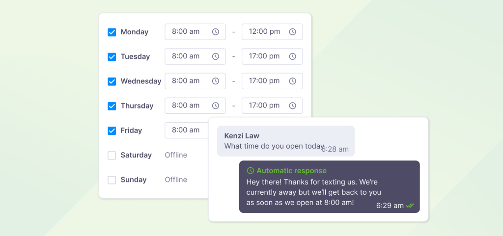SMS for customer service scheduling