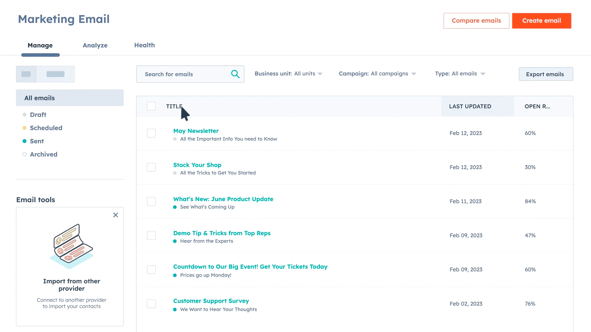 HubSpot customer engagement platform