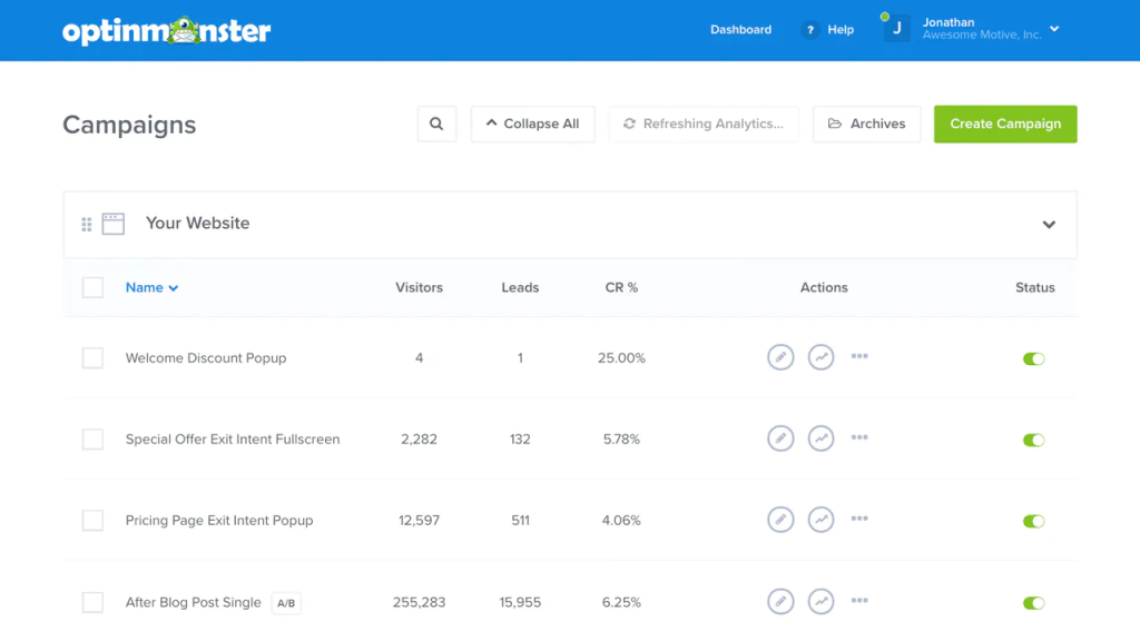 OptinMonster - B2B lead generation tool