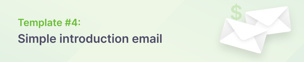 Simple introduction cold email template