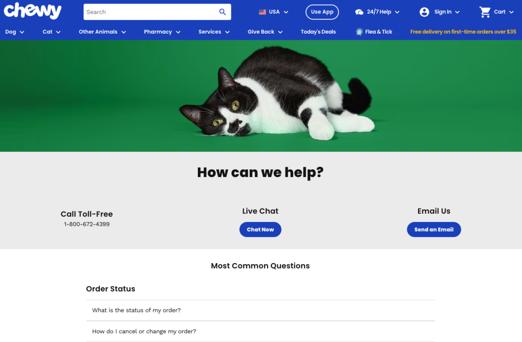 Chewy - one of the best customer service companies