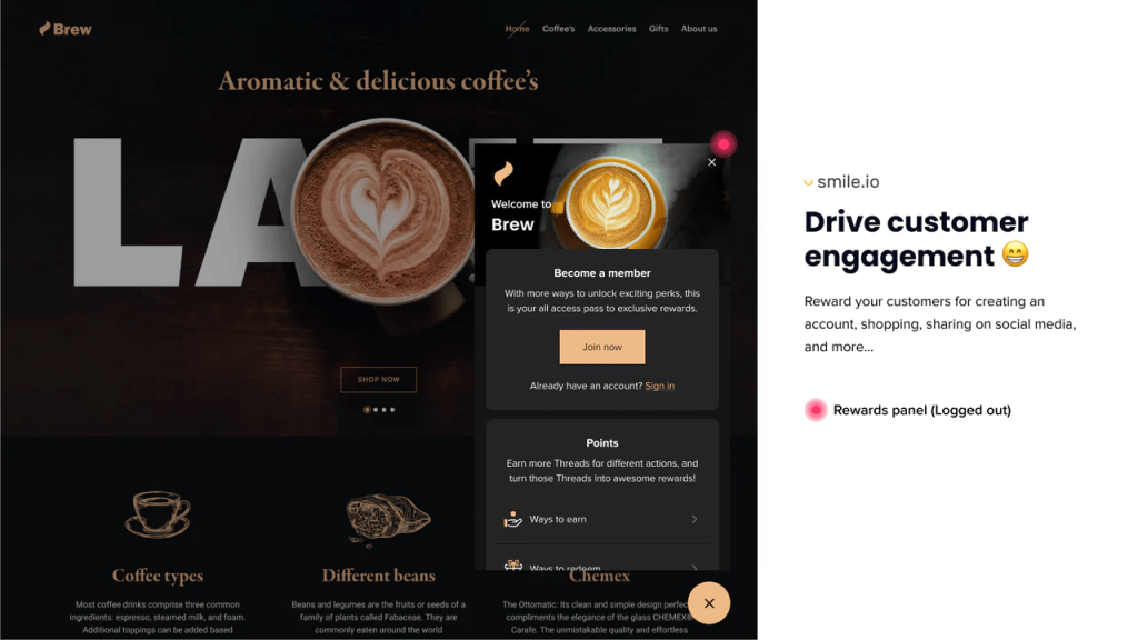 Smile.io customer loyalty software