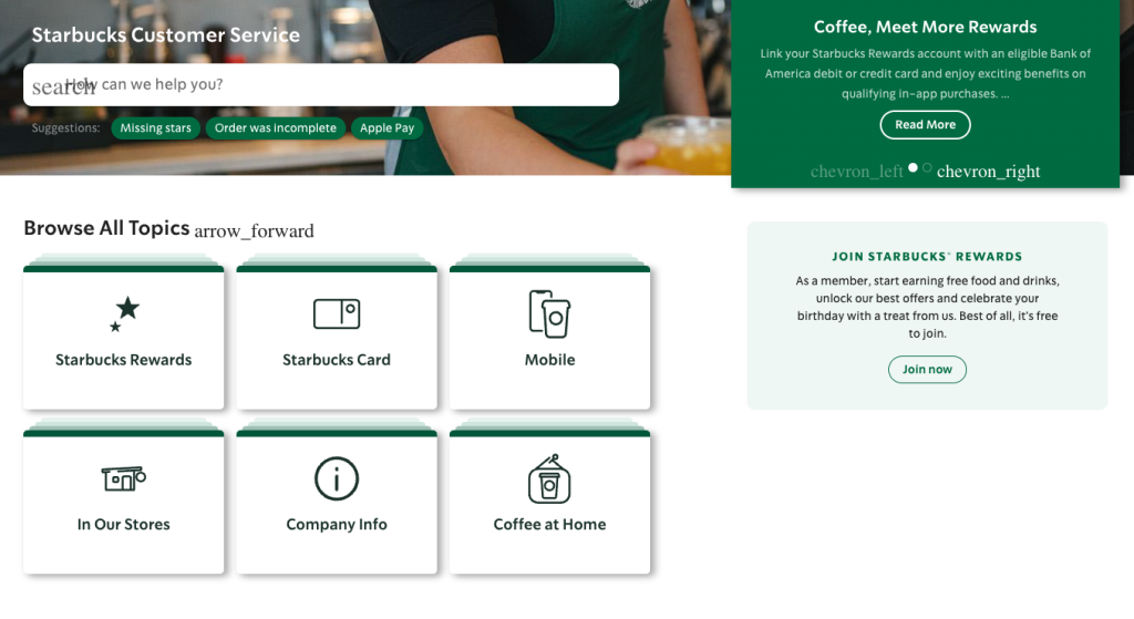 Starbucks customer support