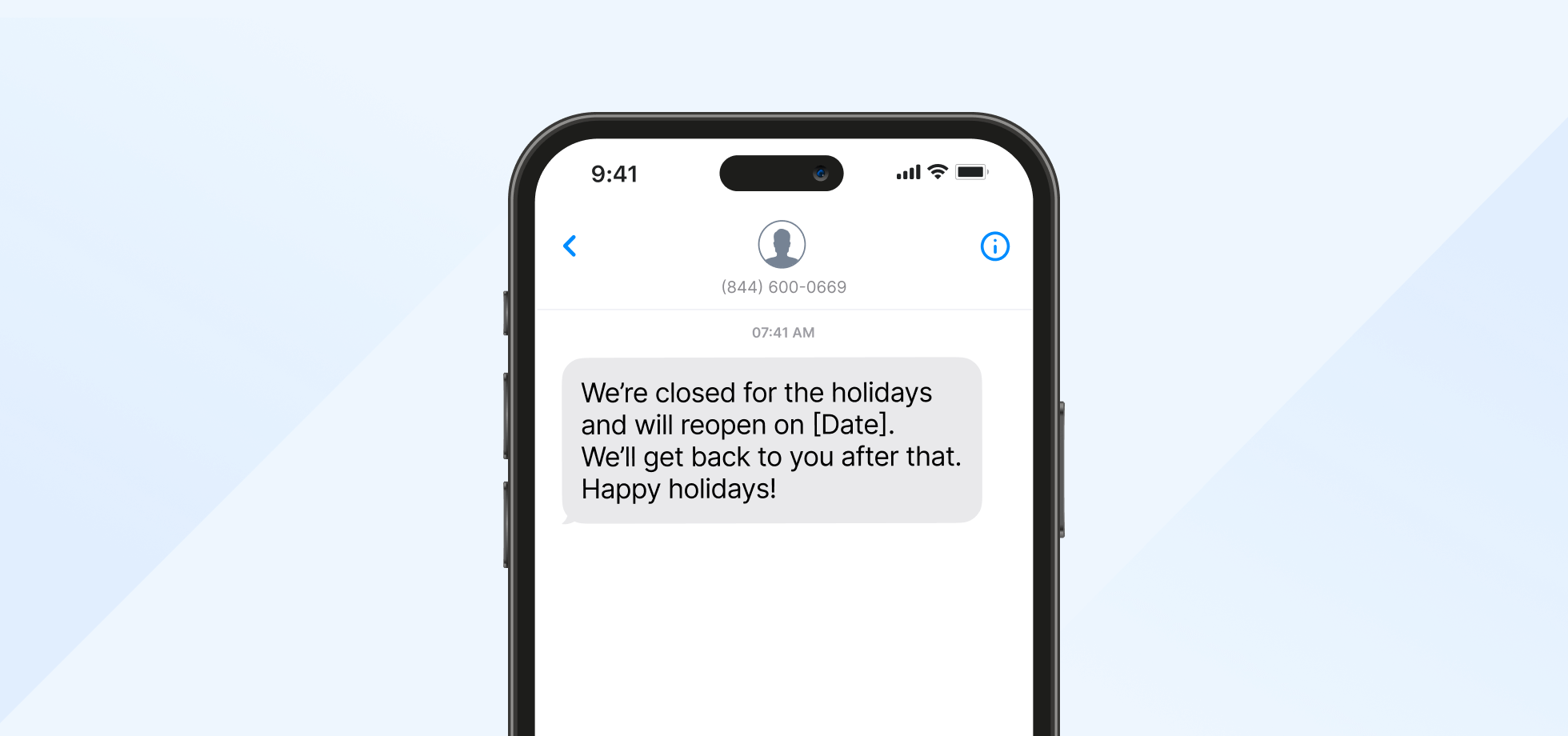 Holiday out of office message